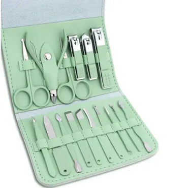 16 pcs Stainless Steel Nail Cutter Clipper Tool Box Set For Personal Care Manicure Set